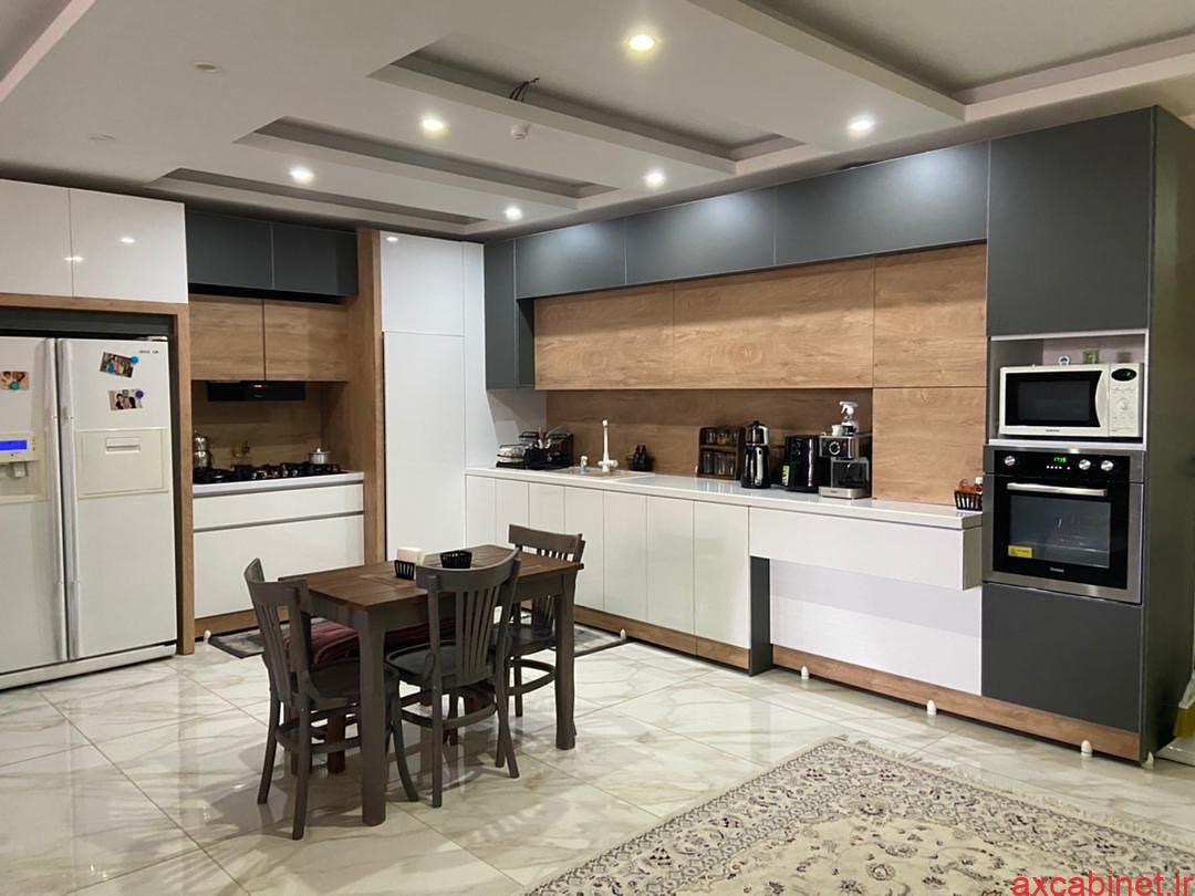 تصویر 3 پروژه کابینت با سیستم کشوی داخلی و کانتر مرمر